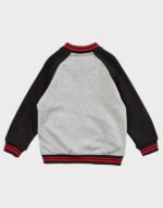 essendon bombers gray and black varsity fleece jacket