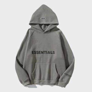 essentials gray pullover hoodie