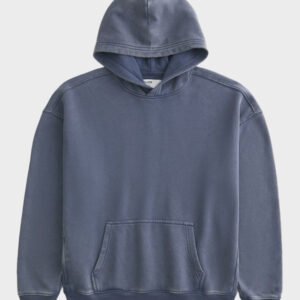 hollister boxy grey blue hoodie