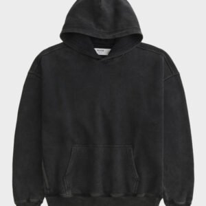 hollister boxy washed black hoodie