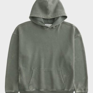 hollister boxy washed olive hoodie