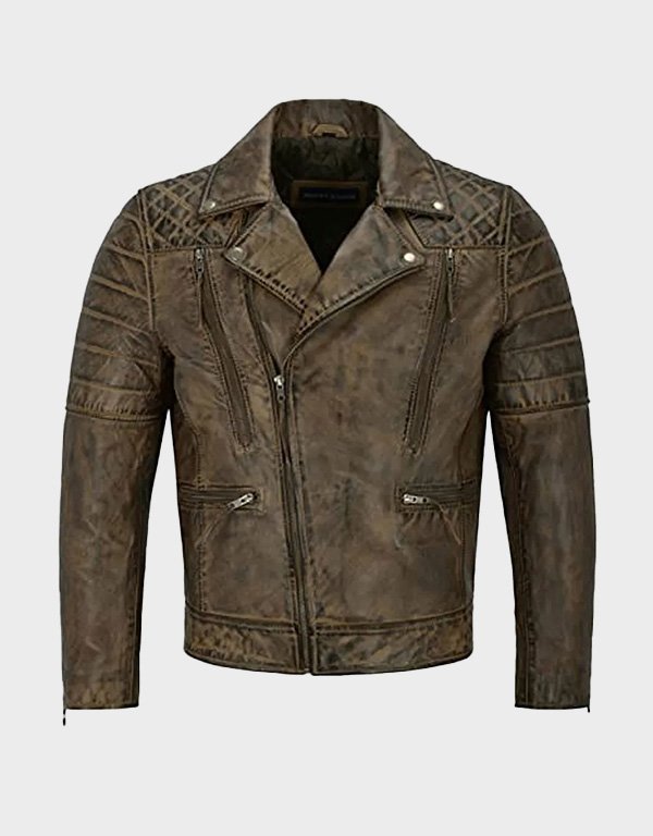 mens biker napa dirty brown leather jacket mens biker napa dirty brown leather jacket