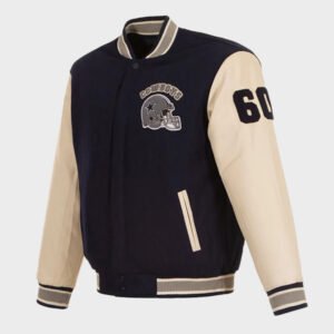 navy cream dallas cowboys varsity jacket