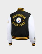pittsburgh steelers black and white full zip jacket
