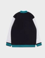 port adelaide black and gray varsity fleece jacket
