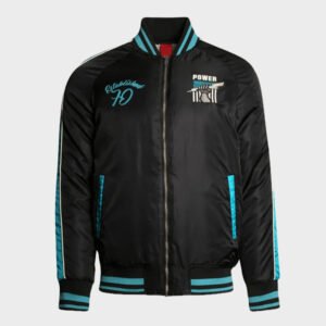 port adelaide vintage black bomber jacket
