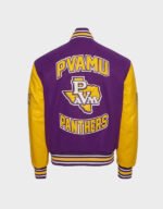 prairie view am university purple and gold varsity jacket