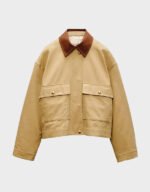 rachel zegler brown cotton jacket