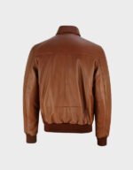 riz ahmed relay brown bomber leather jacket