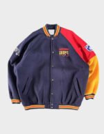 adelaide crows color block varsity jacket
