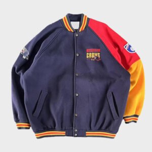 adelaide crows color block varsity jacket