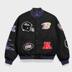 baltimore ravens pennant varsity jacket