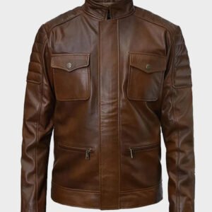 boss level roy pulver brown leather jacket