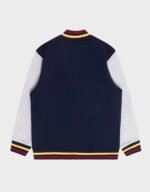 brisbane lions navy and gray varsity fleece jacket