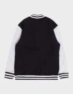 collingwood magpies black and gray varsity fleece jacket