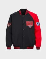 essendon bombers black and red varsity jacket