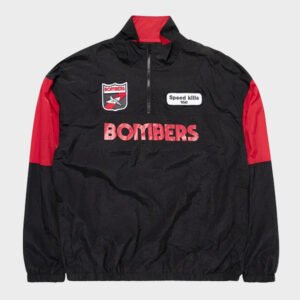 essendon bombers throwback pullover windbreaker jacket