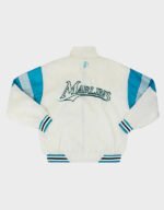 florida marlins 1990s off white rain jacket