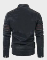 mens pegasus biker black leather jacket