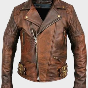 mens rustic vintage distressed leather jacket