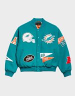 miami dolphins pennant wool jacket