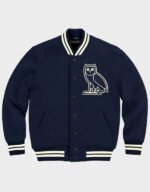 ovo drake team blue varsity jacket