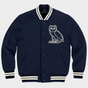 ovo drake team blue varsity jacket