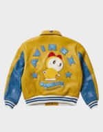 palace x avirex yellow doraemon leather jacket