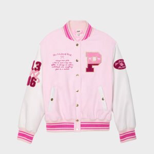 pink x loveshackfancy reissued boyfriend jacket
