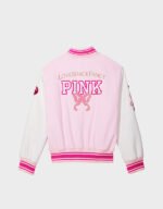 pink x loveshackfancy reissued boyfriend varsity jacket