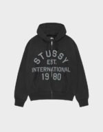 stussy established zip black hoodie