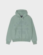 stussy established zip grey green hoodie