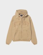 stussy faded graphic washed beige hoodie