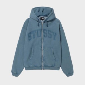 stussy faded graphic washed navy hoodie