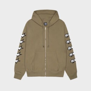 stussy speedway zip army hoodie