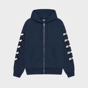 stussy speedway zip navy hoodie