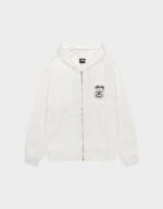 stussy stock link pigment dyed natural zip hoodie