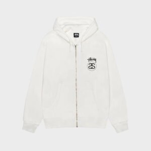 stussy stock link pigment dyed natural zip hoodie