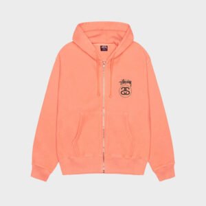 stussy stock link pigment dyed sherbert zip hoodie