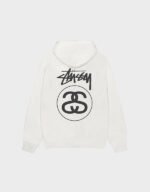 stussy stock link pigment dyed zip hoodie natural