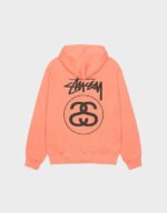 stussy stock link pigment dyed zip hoodie sherbert