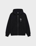stussy swim out zip black hoodie