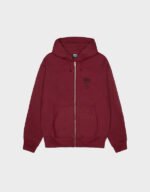 stussy swim out zip wine hoodie