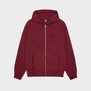 stussy swim out zip wine hoodie