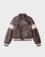 stussy wales bonner leather varsity jacket