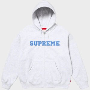 supreme collegiate applique ash grey hoodie