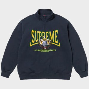 supreme crest applique half zip up jacket