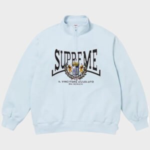 supreme crest applique light blue jacket