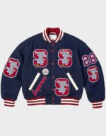 supreme drill navy team varsity jacket