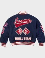 supreme drill team varsity navy jacket